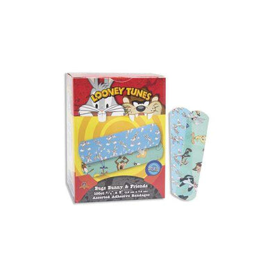 Bandage Plastic Stat Strip 3/4x3" Looney Tunes Bugs Bunny/Characters 100/Box, 12 BX/CA - Surgical Supplies NY